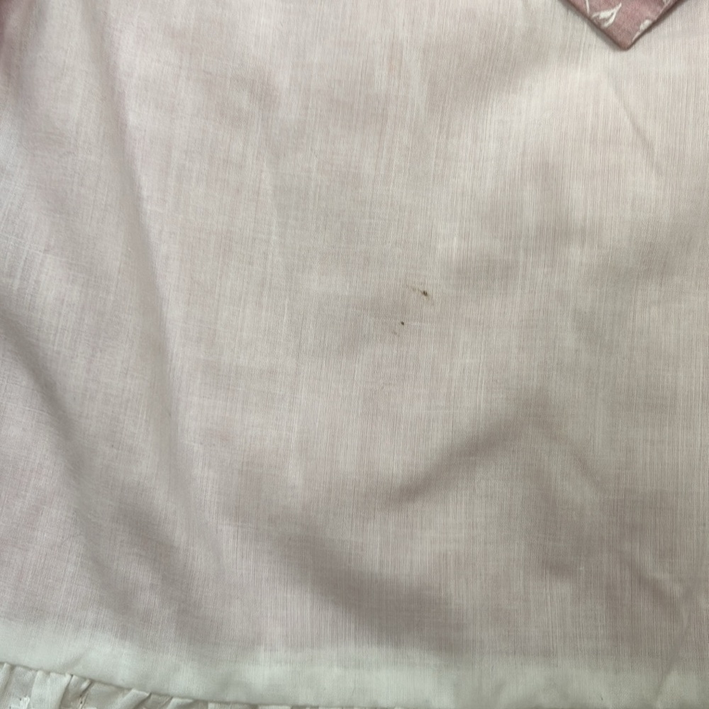 PRELUDE Vintage Pink and White Midi Skirt with Eyelet Hem USA Made Size 13/14 p4 - Picture 7 of 8